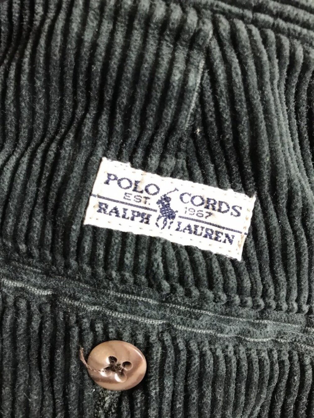 Vintage Polo Ralph Lauren Corduroy Pants Mens 31 x 29 Green Pleated - Picture 5 of 6